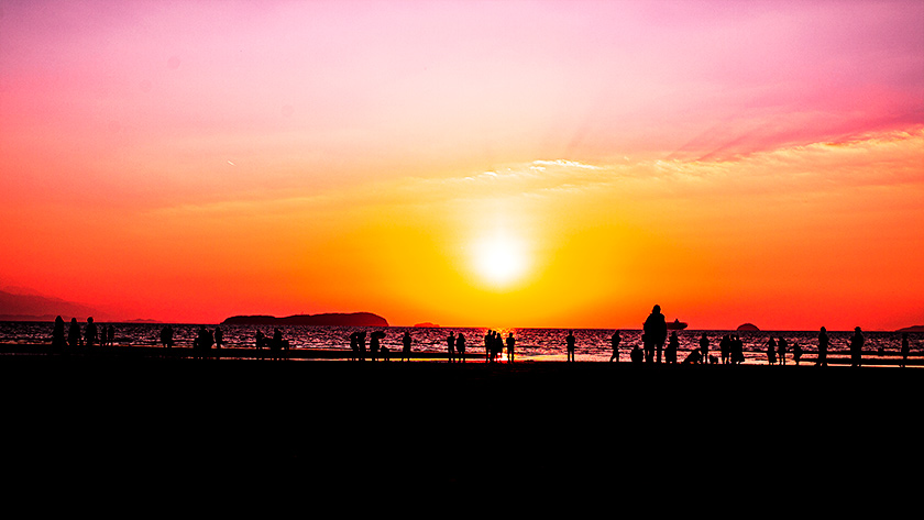 父母ヶ浜の夕日
